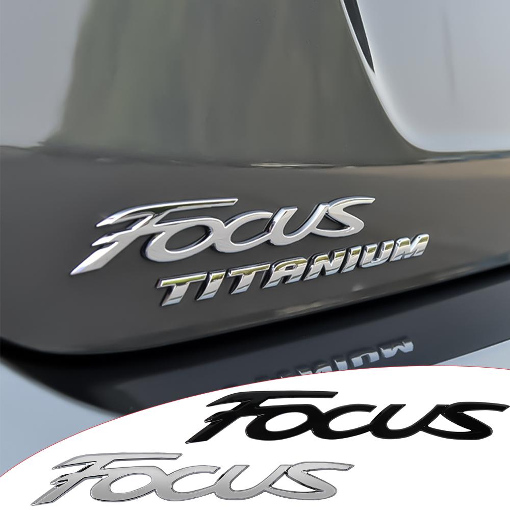 AJJ1 3D Letters Car Body Rear Trunk Bumper Emblem Stickers Badge Decal For Ford Focus Logo Fusion MK2 MK4 Fiesta Mustang Accessories