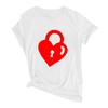Женская повседневная футболка с круглым вырезом и коротким рукавом с принтом ко Дню святого Валентина