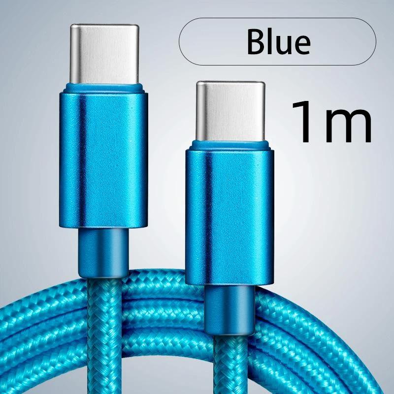Опциональный кабель USB C на Type C разной длины, 66 Вт, 5 А, для быстрой зарядки, нейлоновый, 1/2/ для дома, путешествий, зарядки телефона