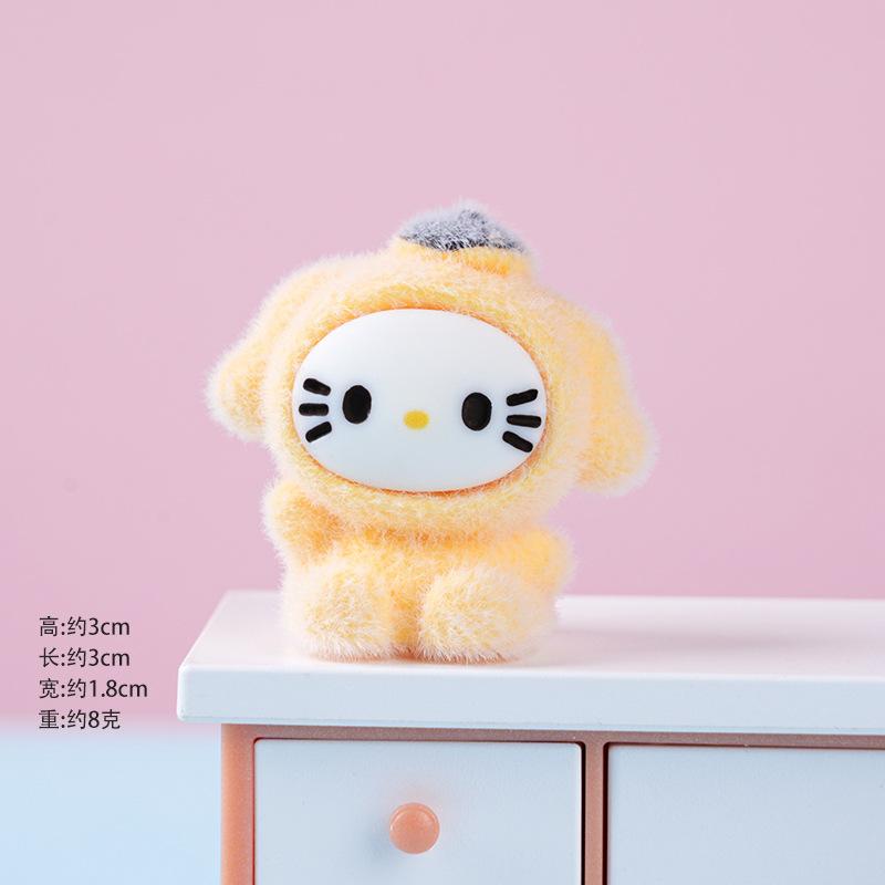 6/24PCS New product plush cartoon super cute DIY resin office home desktop decoration cultural and creative doll gift