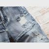 Мужские модные облегающие джинсовые шорты с рваными нашивками - Летний стиль средней длины
