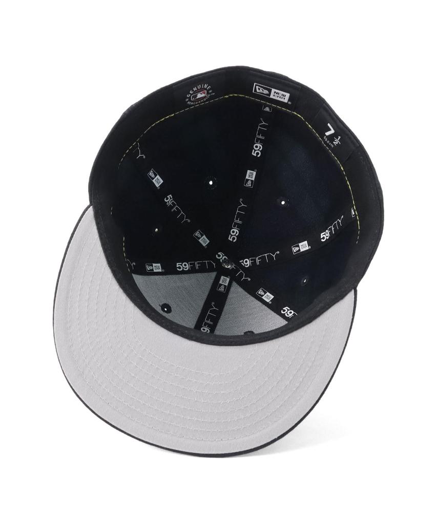 New Era Кепка 59FIFTY MLB POWERED BY GORO, коллаборация, NY Черный, размер 7 5950 GORO NEYYAN BLKW NVY Часы, 3/4,