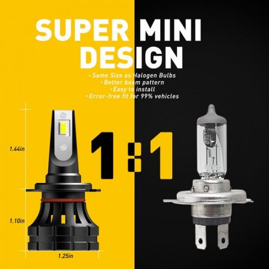 46W AUXITO 2X 4200LM LED H7 Bulbs High Sets Headlight Beam 6500K Low White Lamps