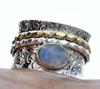 Rainbow Moonstone Spinner Ring, 925 Silver Ring, Meditation Ring, Statement Ring, Fidget Ring, Worry Ring, Christmas Gift Ring, Gift For Her
