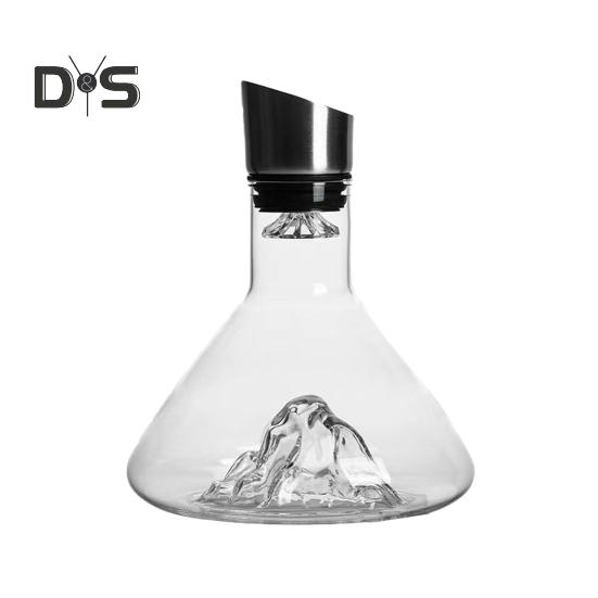 Стеклянный графин для вина с аэратором, фильтрация из нержавеющей стали, 12 каналов аэрации, емкость 1600 мл, графин для красного вина ручной работы для винных бутылок