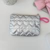 Милые серебряные ромбовидные кошельки для монет, портативный розовый кошелек с узором в виде аргайла, большой емкости, сумки для хранения ключей, помады и наушников, мини-сумка