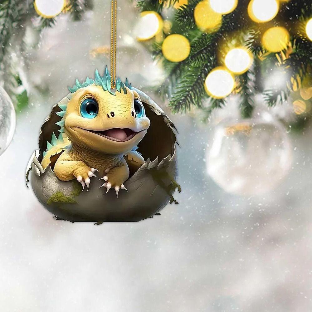 Акриловые Драконы Рождественские Елочные Украшения Новый Год Украшение на Зеркало Заднего Вида Автомобиля Фестиваль