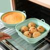 Heat-resistant Air Fryer Tray Food Safe Foldable Air Fryer Silicone  Non Stick Liners Reusable Silicone Air Fryer Basket