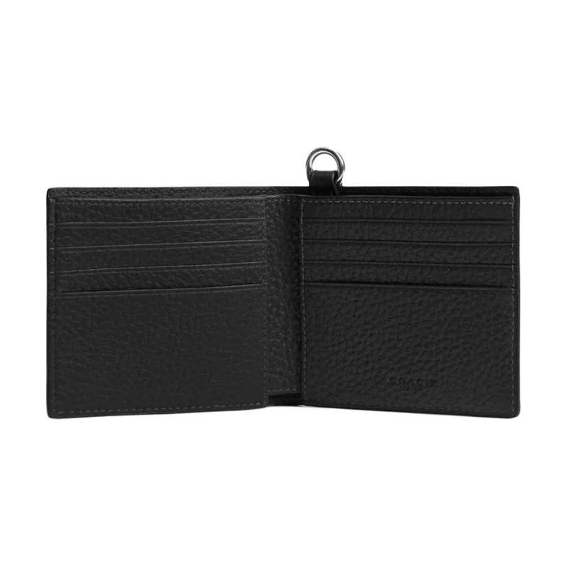 Coach 11 складная застежка цепочка коровья кожа кошелек мужской черный черный