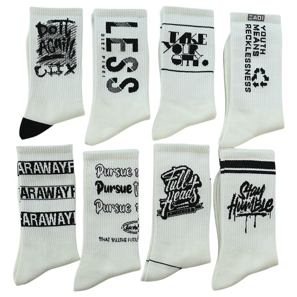 5 пар/комплект случайных мужских белых спортивных носков, включая длинные баскетбольные носки и спортивные носки до середины икры, для осени и зимы