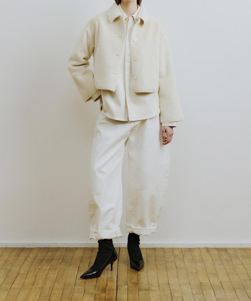 MOLLIOLLI White Round Cotton Denim Pants