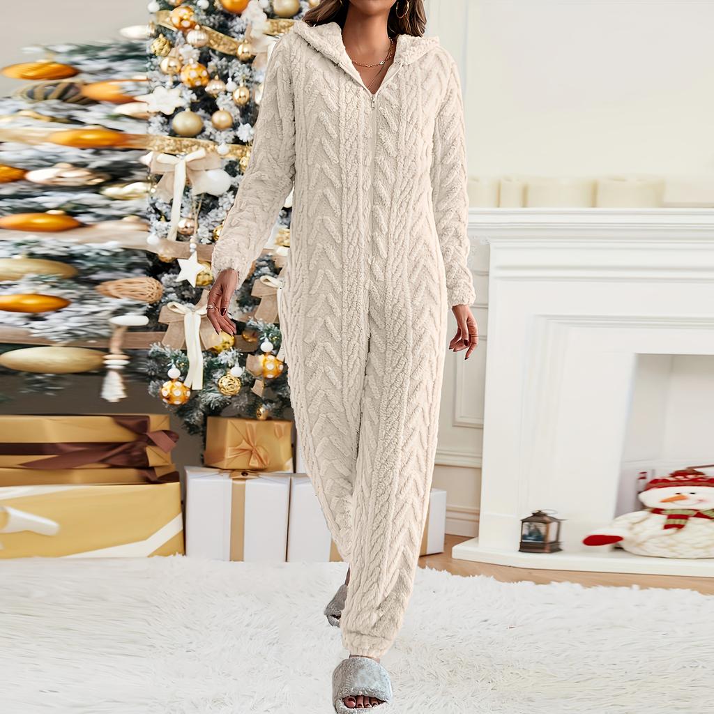 Женская мода однотонная домашняя одежда плюшевая удобная цельная пижама