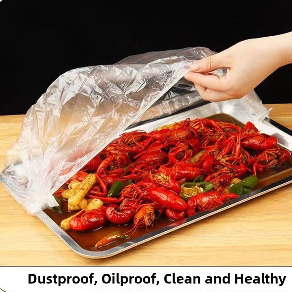 50 шт. Эластичная лента Одноразовая крышка для подноса Растягивающаяся крышка для тарелок и мисок Пакет для сохранения свежести продуктов