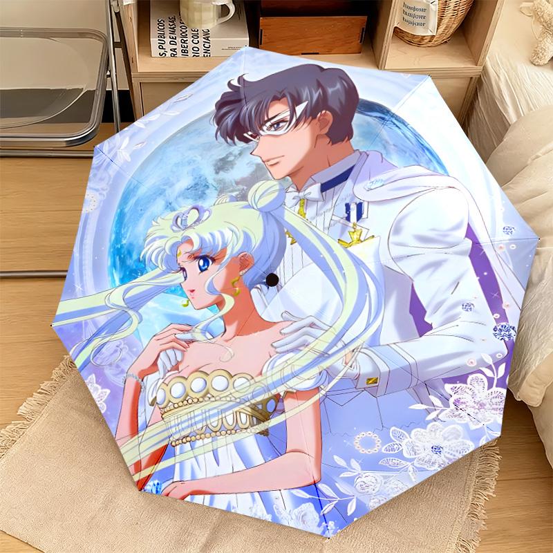 1PC Sailor Moon Characters Automatic Umbrella - Suitable Travel Outdoor Portable Umbrella Birthday Gift Daily Essentials