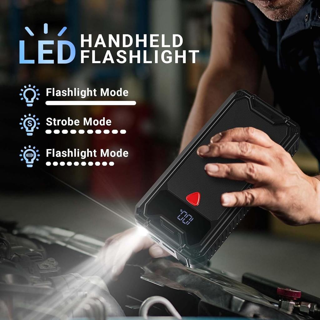 Car Jump Starter Booster Power Bank Battery Charger Eigotrav PD-J330 12V 6000A 10000mAh