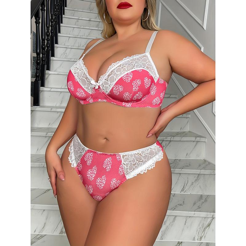 Sexy Lace Underwear Set with Slim Back and Side Breasts To Reduce Bust Size