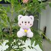 Cute Adorable 11cm Sitting Bear Plush Toy Keychain For Weddings And Gifts