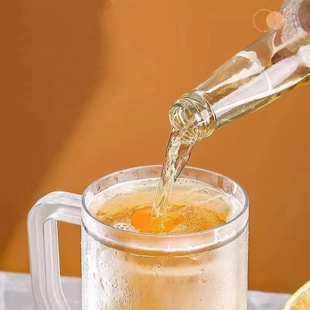 Plastic Cold Drink Chilled Cups Large Capacity Washable Freeze Beer Glass Leak-Proof Thickened Beverage Ice Mugs Barbecue