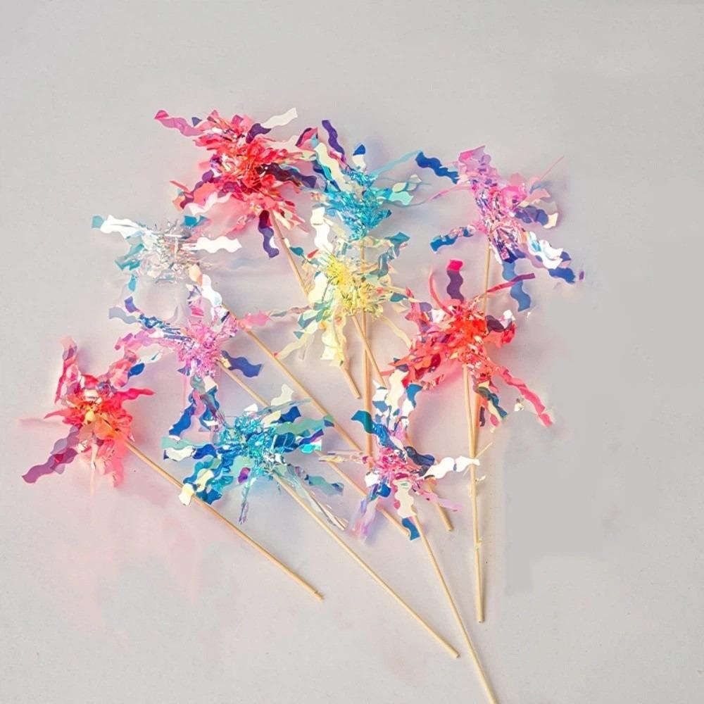 10 pieces Colorful Foil Firework Cupcake Toppers Fireworks Tassels Cake Decoration DIY Baking