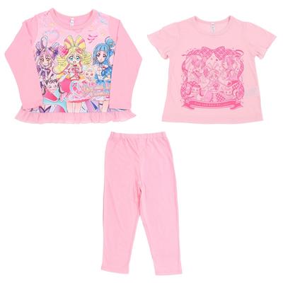 Пижамный комплект Bandai Kimi to Idol PreCure вязаная пижама B pattern Для девочек 572 Розовый [Airin] Светящийся! 2-ВЕРХА (100см/110см/120см/130см) (Розовый/Голубой)