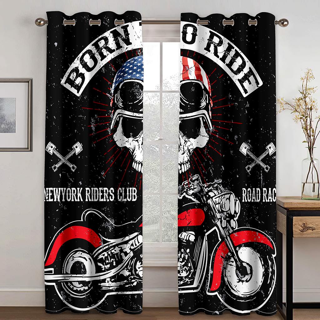 2023 Горячая Распродажа Крутая Странная Серия Черепов Роскошная Гостиная Спальня Домашнее Украшение Солнцезащитная Штора 2 Части Крючка Дырокол