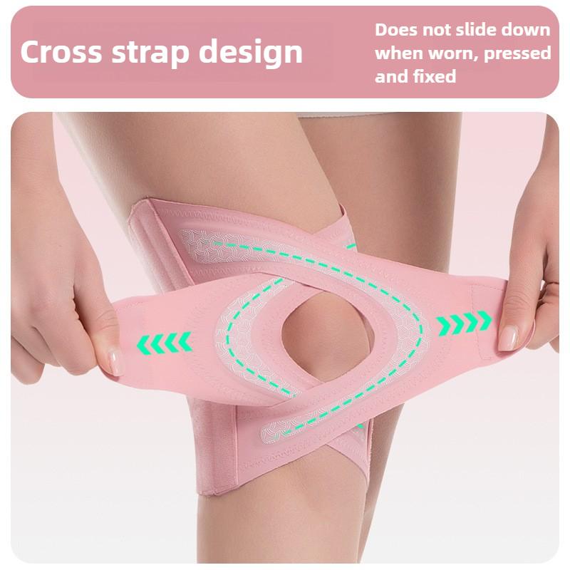 Thin Cross Sports Knee Brace Meniscus Protection Knee Support for Running Fitness Tennis Sports Non-Slip Compression Knee Sleeve