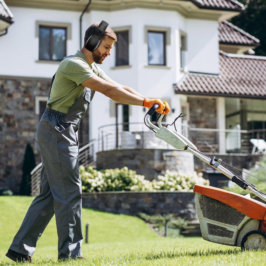 ProCase Adult Noise Cancelling Earmuffs with Adjustable Ear Hearing Protection Noise Reduction 35dB NRR Black Headband, Covers, Headphones, Rate -