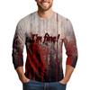 Men's Halloween Print Raglan Dralan Three-quarter Sleeve Casual Top