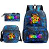 Rhythm Box Game Merchandise Student Bag Sprunki Cartoon Starry Sky Backpack Leisure Bag 3-piece Set D