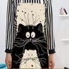 1 шт. кухонный фартук с рисунком милого кота без рукавов хлопковый льняной фартук домашняя одежда для уборки домашняя готовка передник