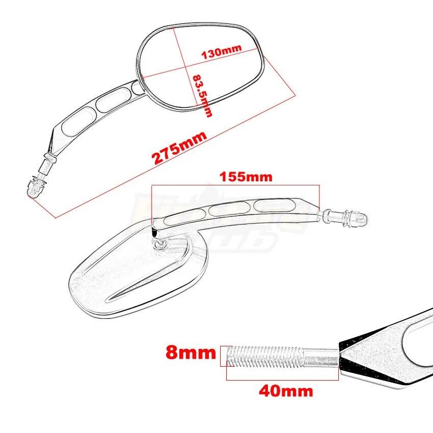 Универсальные мотоциклетные черные боковые зеркала заднего вида для Harley Touring Road King Dyna Softail FLHTC Classic Sportster XL 1200 883