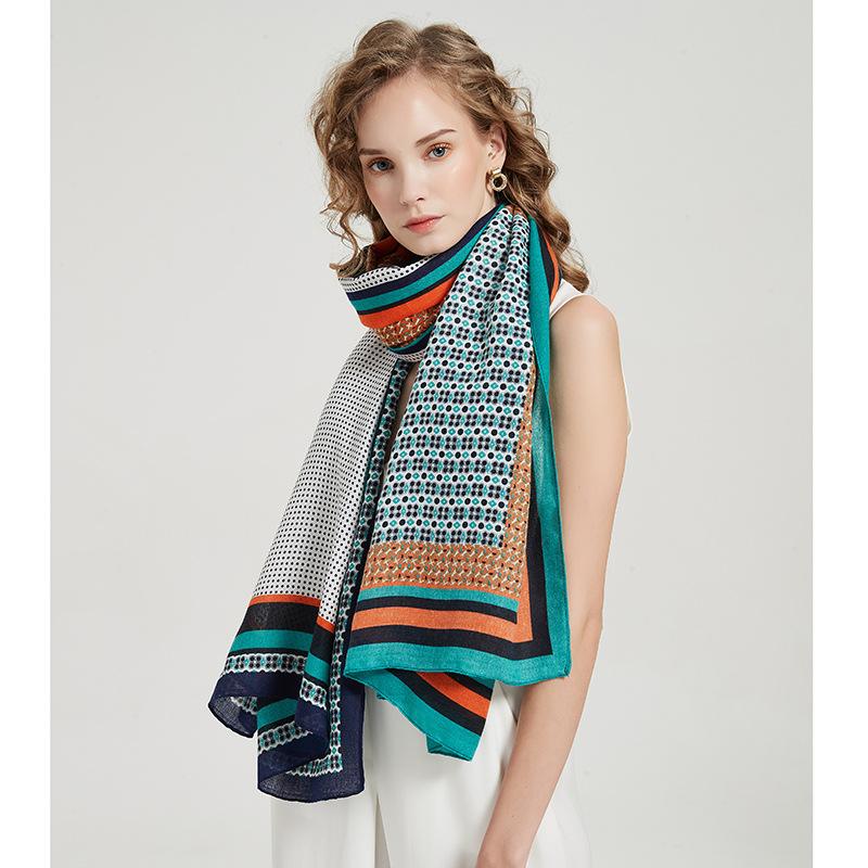 Cashew Dot Autumn and Winter New Scarf Female Warm Neck Long Beach Towel Sunscreen Imitation Cotton Shawl