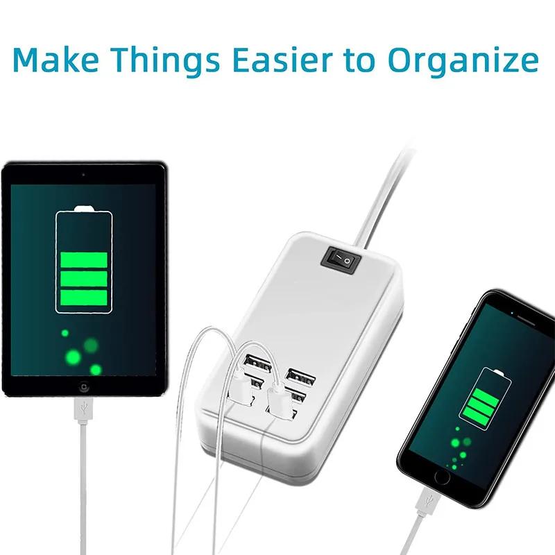 USB-концентратор EU US Plug 6 портов USB-зарядное устройство 5V 3A Сетевой адаптер Зарядка для мобильного телефона Для iPhone iPad Samsung С переключателем