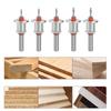 5Pcs Multifunction Limit Taper Hole Round Shank Countersink Drill Bit with Adjustable Depth Stop for Precise Woodworking