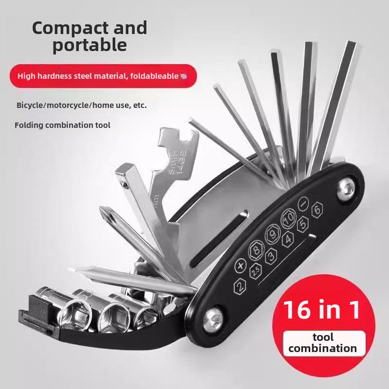 Портативный многофункциональный набор для ремонта велосипеда: Шестигранная отвертка, торцевой ключ, складные велосипедные инструменты