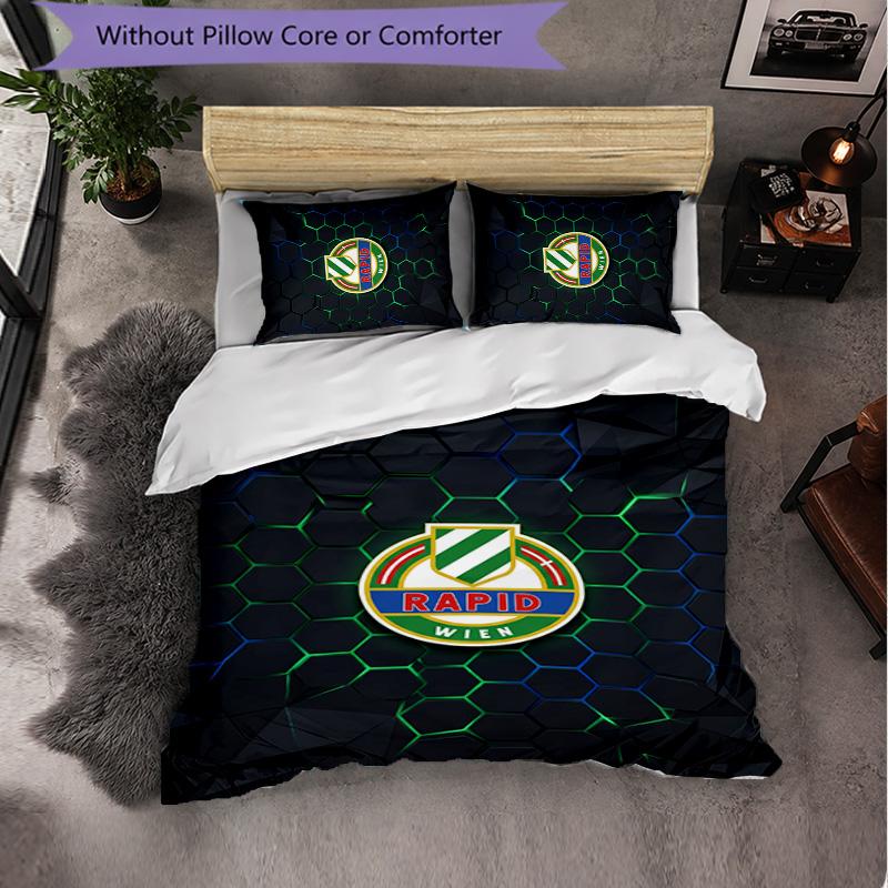 Rapid Wien FC Themed Bedding 3Pcs Duvet Cover Set Decorative Bed Linen For Teen Room Home Decoration