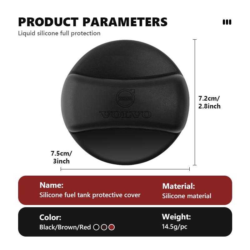 cjtsp5 Car Silicone Fuel Tank Cap Protective Anti-Scratch Oil Tank Cover For Volvo V50 S60 XC60 S40 XC40 XC90 V70 XC70 C30 V40 V60