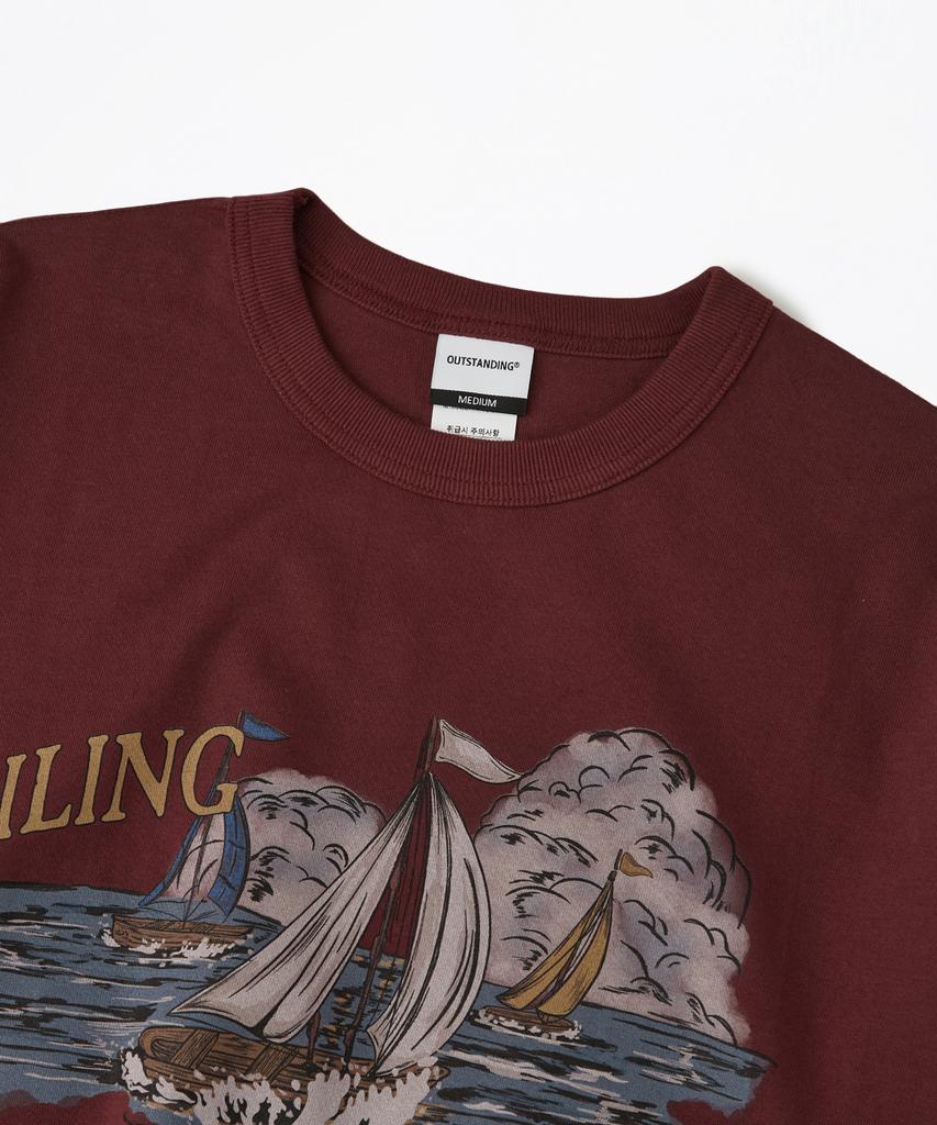 OUTSTANDING V.S.C Tee(Sailing)_Wine