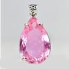 925 Sterling Silver Pink Sapphire 116 Ct A+ CERTIFIED Pear Cut Gemstone Pendant MY.PD-100-NS