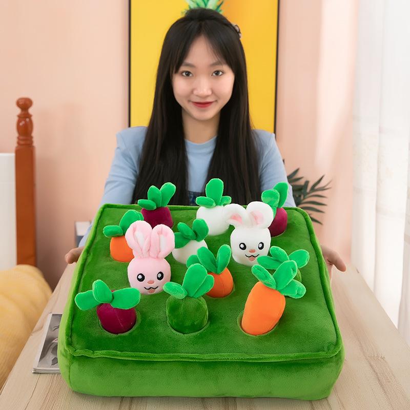 Детские развивающие игрушки для раннего образования, кукольные тянуть морковь, плюшевые игрушки, интерактивная игрушка, кукла