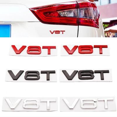 3D Металл V6T V8T боковое крыло эмблема хвост багажник логотип значок наклейка стайлинг автомобиля для A3 A4 A5 A6 A7 A8 S3 S4 S5 S6 Q3 Q5 Q7