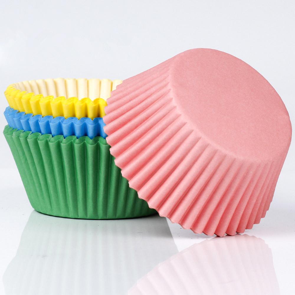 200 шт. Разноцветные Жиростойкие Бумажные Формочки для Выпечки Кексов, Одноразовые Основы для Тортов