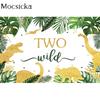 Mocsicka 2nd Birthday Party Photography Background Wild Animal Decoration Studio Props Child Portrait Photo Backdrop Banner