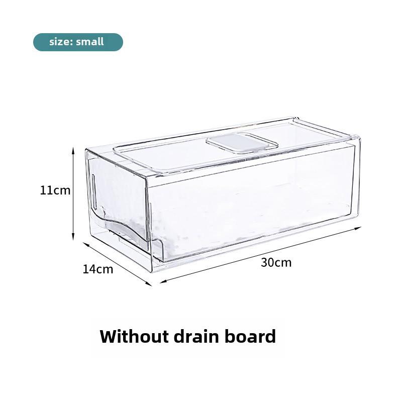 Прозрачный ящик для холодильника из пищевого пластика со встроенным сливом