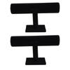 2pcs T Bar Bracelet Organizer Display Stand Organization Display T Shaped Bracelet Holder for Selling Black
