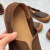 Johnature Retro Handmade Loafers Genuine Leather Flat Shoes Casual Versatile Soft Cowhide Women's Slip-on Shoes