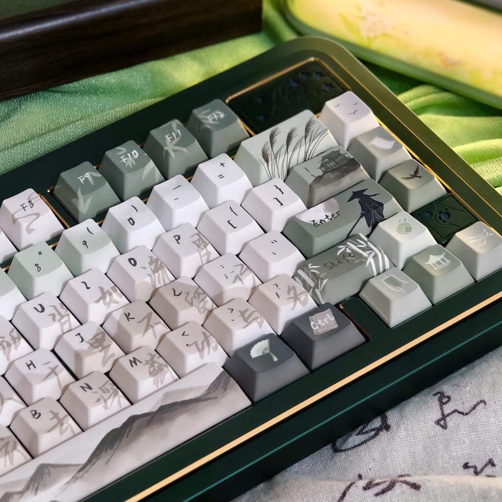 MAIMOOO Xiake Xing Колпачок для клавиш Зеленый Китайский стиль Каллиграфия Aula F75/F99 Ajazz Механическая клавиатура Пользовательский колпачок для клавиш