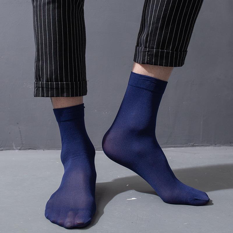 10 пар мужских носков, тонкие дышащие дезодорирующие шелковистые мужские носки из ледяного шелка