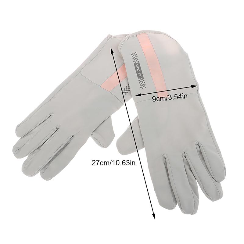 Летние солнцезащитные перчатки женские тонкие ледяные шелковые анти-ультрафиолетовые росы пальцы сенсорный экран вождение езда нескользящие дышащие перчатки