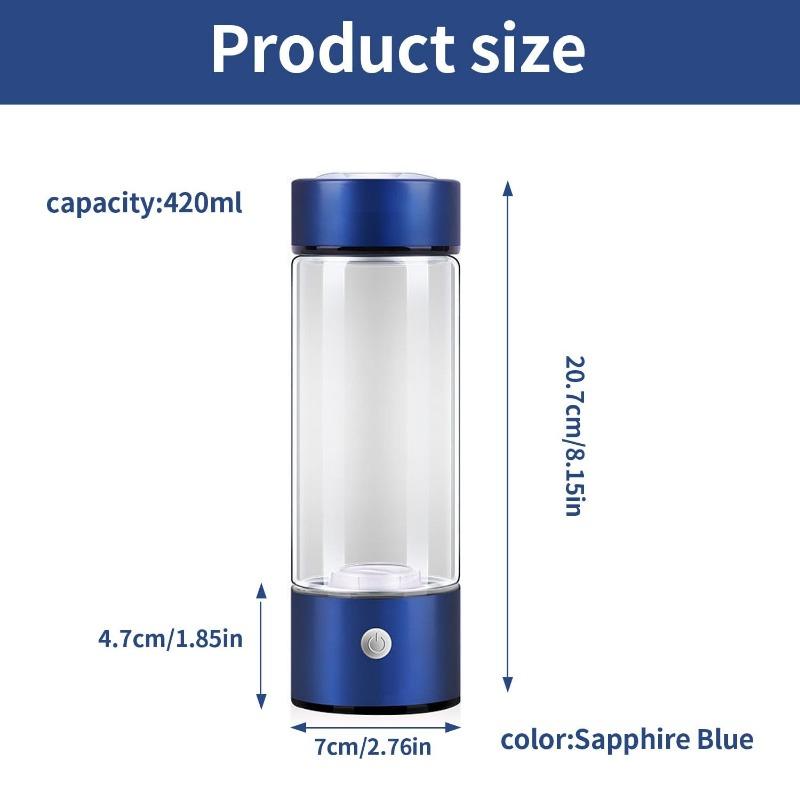Hydrogen Water Bottle, Portable Hydrogen Water Ionizer Machine Generator Rechargeable Hydrogen Rich Water Glass Health Cup